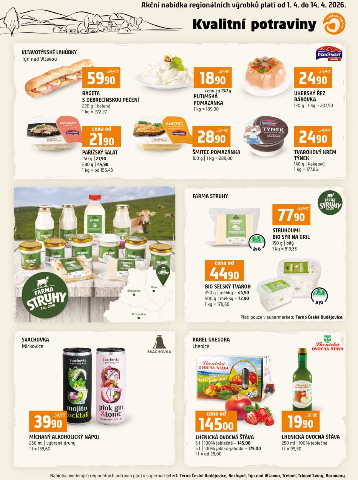 Terno České Budějovice, Třeboň, Trhové sviny, Bechyně, Týn nad Vltavou od 1.4. do 7.4.2026 strana 16
