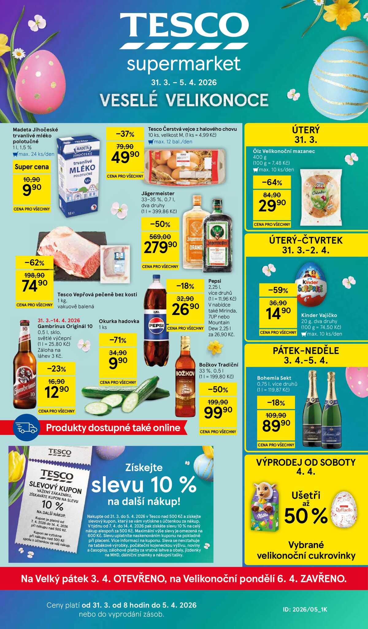 Tesco supermarkety od 31.3. do 5.4.2026 strana 1