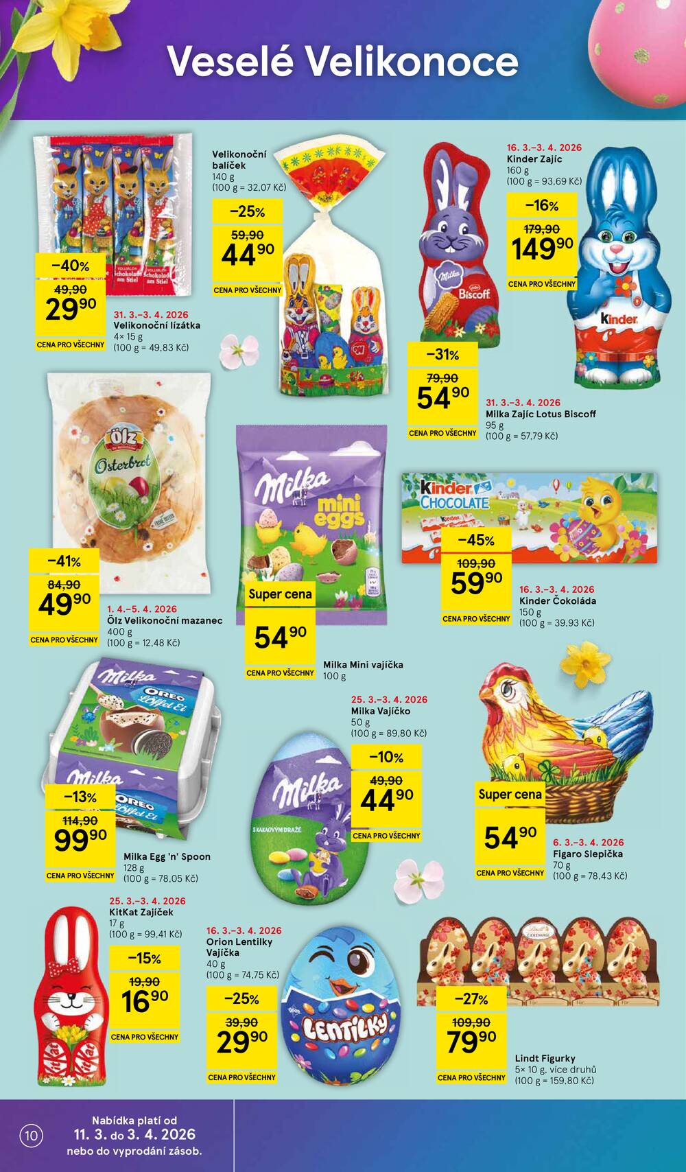 Tesco supermarkety od 31.3. do 5.4.2026