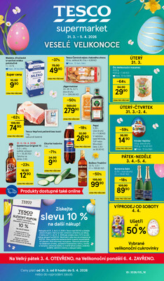 Tesco supermarkety od 31.3. do 5.4.2026