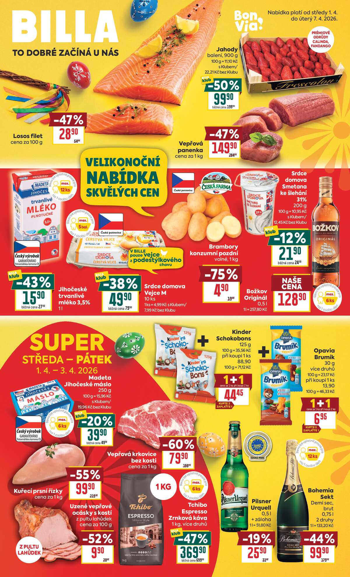 BILLA malý leták od 1.4. do 7.4.2026 strana 1