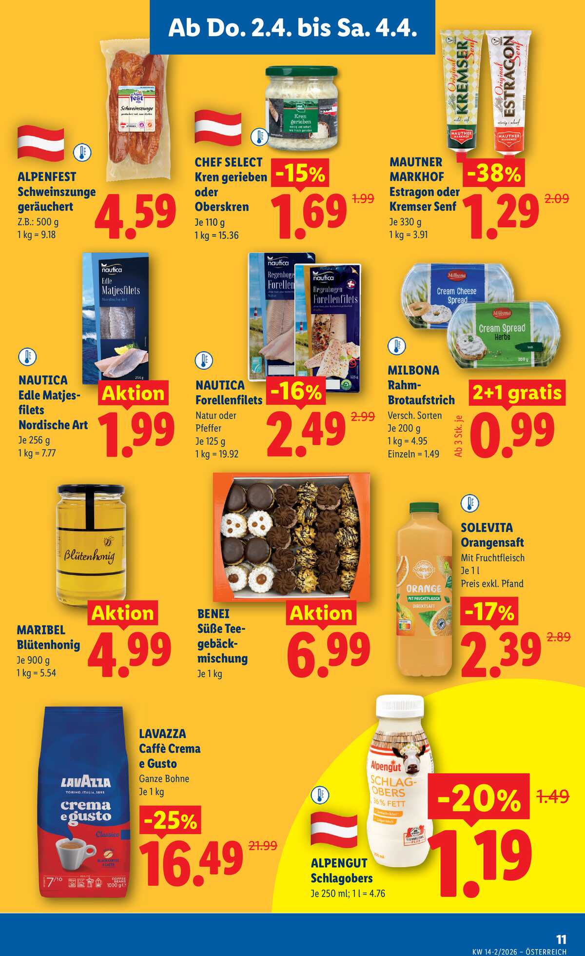Leták Lidl Rakousko 2.4.-8.4.2026 strana 13