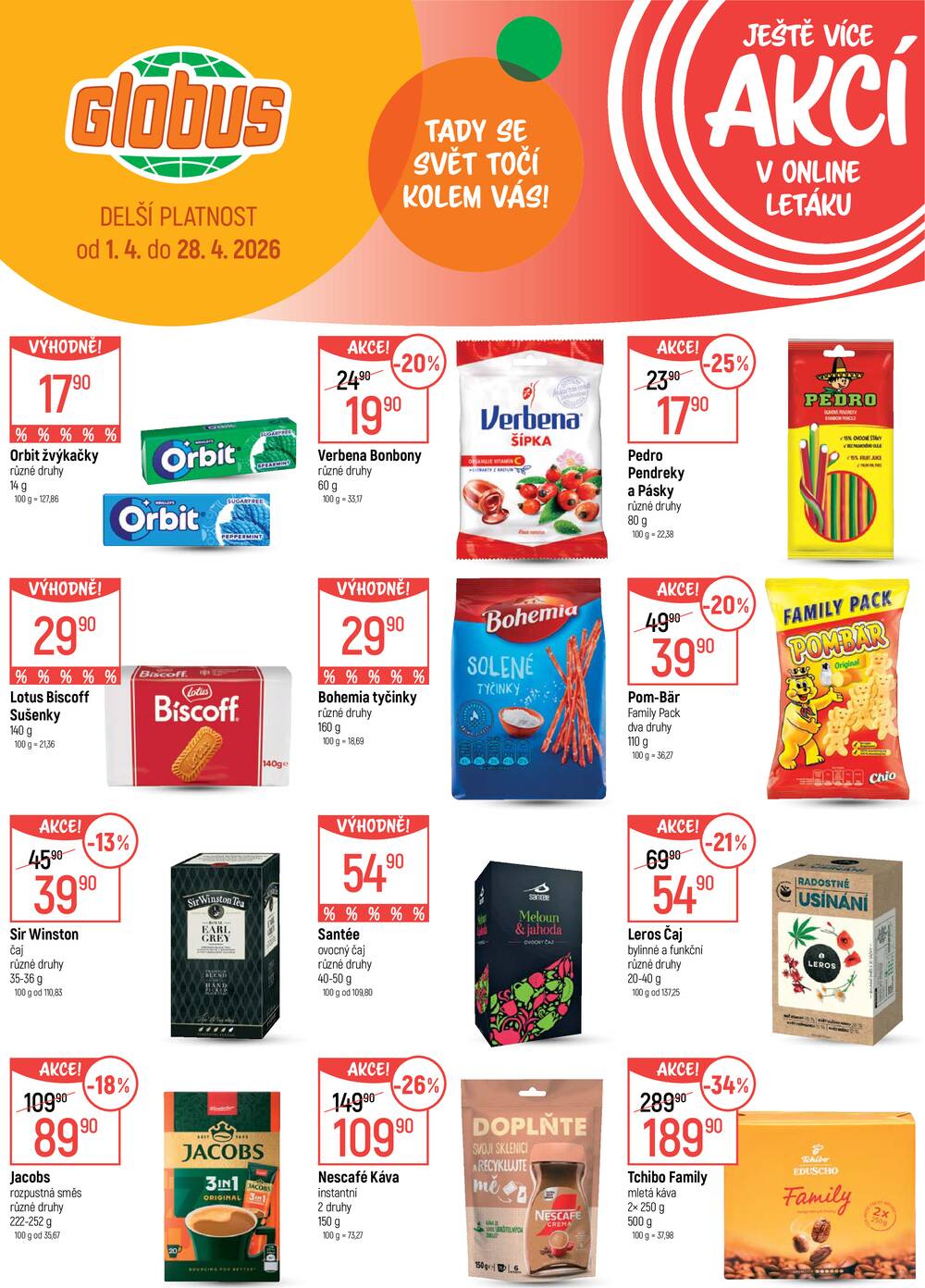 Akční leták Globus 1.4. - 7.4.2026 - Globus Praha - Centrum Černý Most