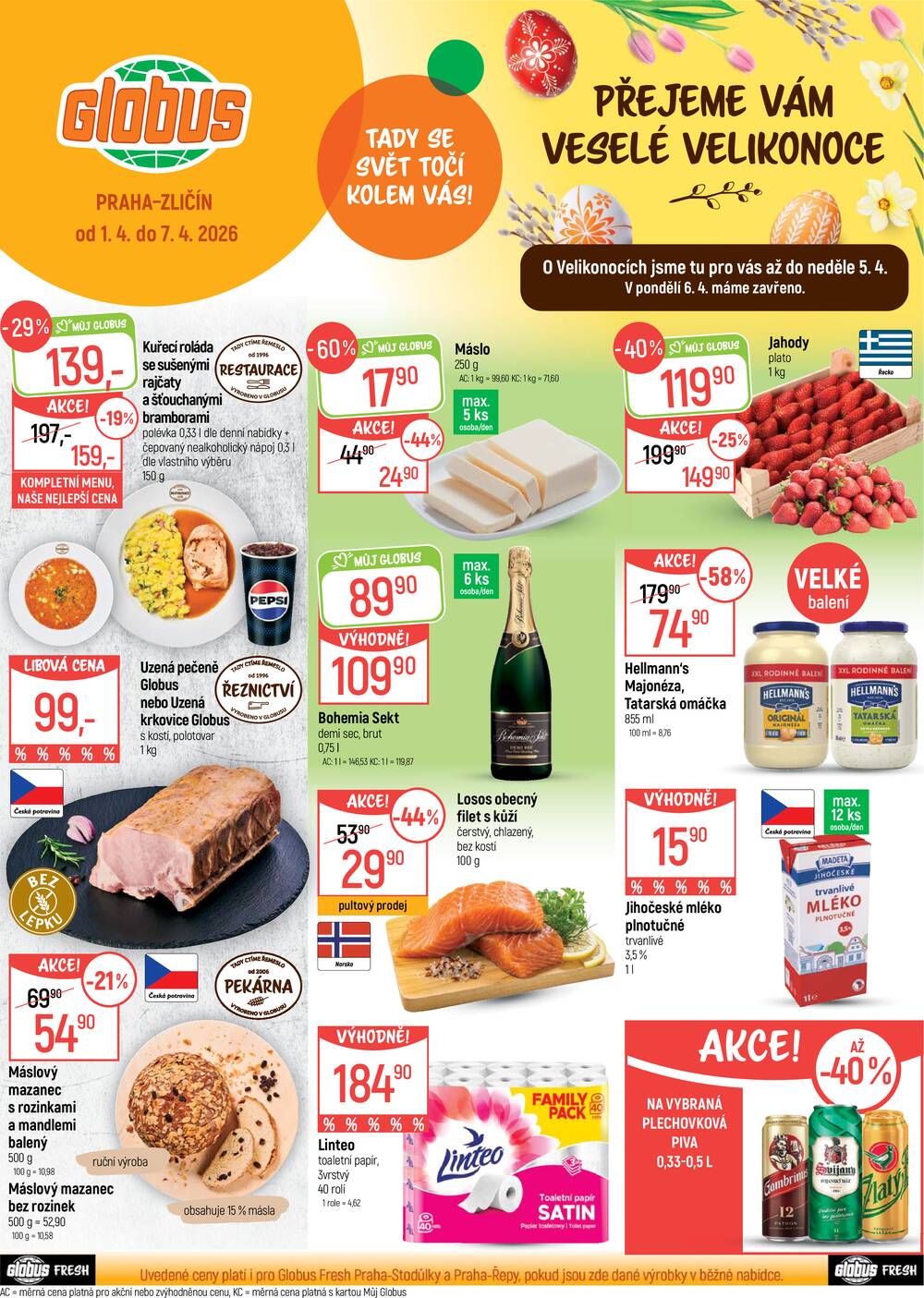 Akční leták Globus 1.4. - 7.4.2026 - Globus Praha - Zličín