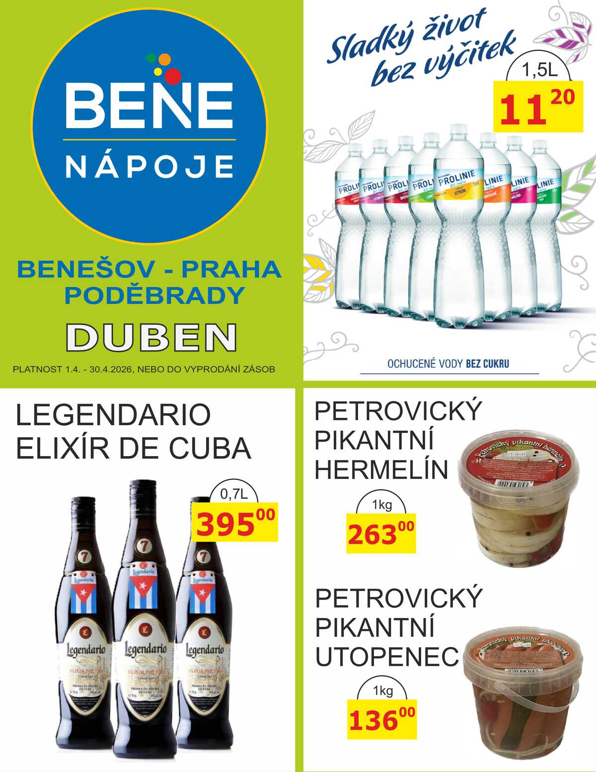 BENE Nápoje od 1.4. do 30.4.2026 strana 1