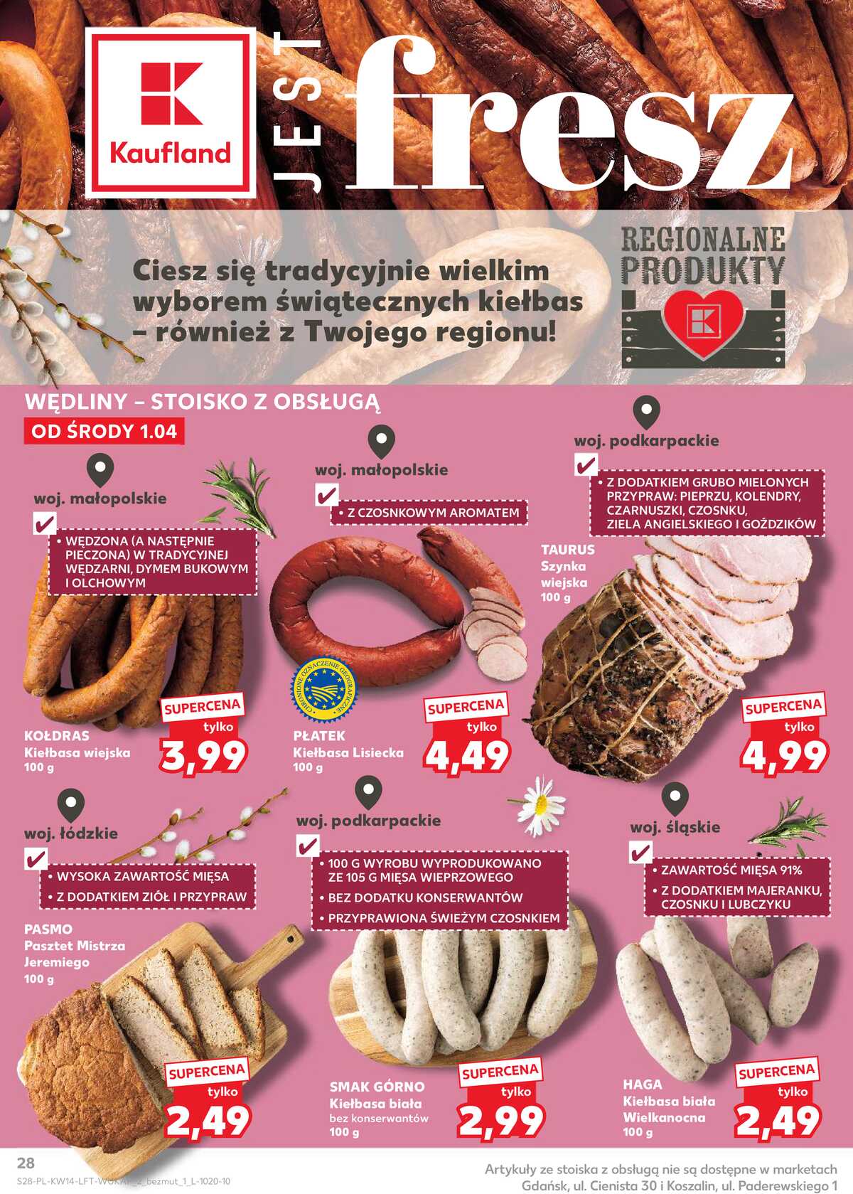 Leták Kaufland Polsko 1.4.-8.4.2026 - Noviny týdne strana 28