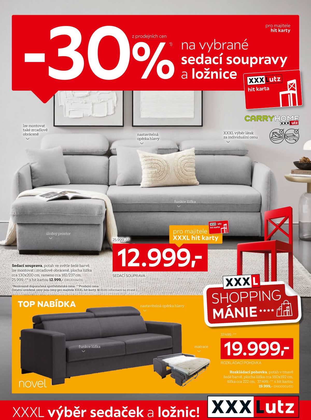 XXXLutz sedací soupravy a ložnice od 7.4. do 3.5.2026 strana 1
