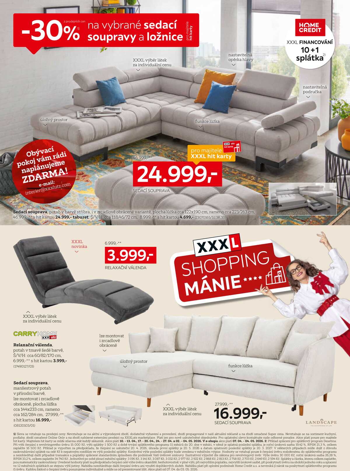 XXXLutz sedací soupravy a ložnice od 7.4. do 3.5.2026 strana 2