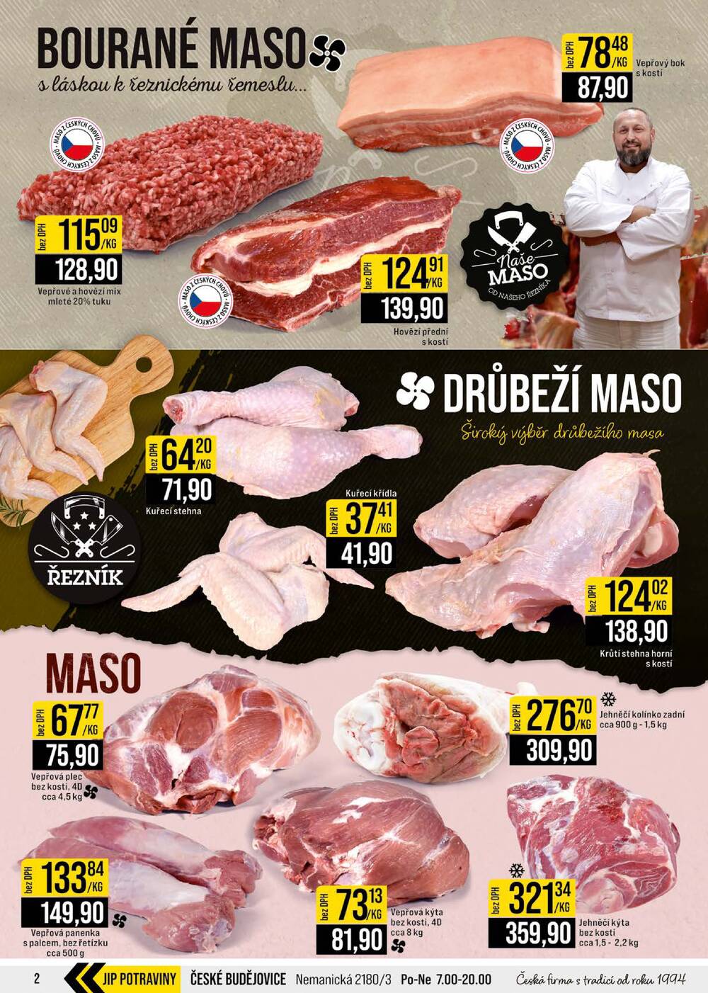 JIP Cash & Carry Brno, Praha, Ostrava, Jilemnice, Pardubice, Ostrava, Karlovy Vary, Olomouc a Zlín od 1.4. do 7.4.2026