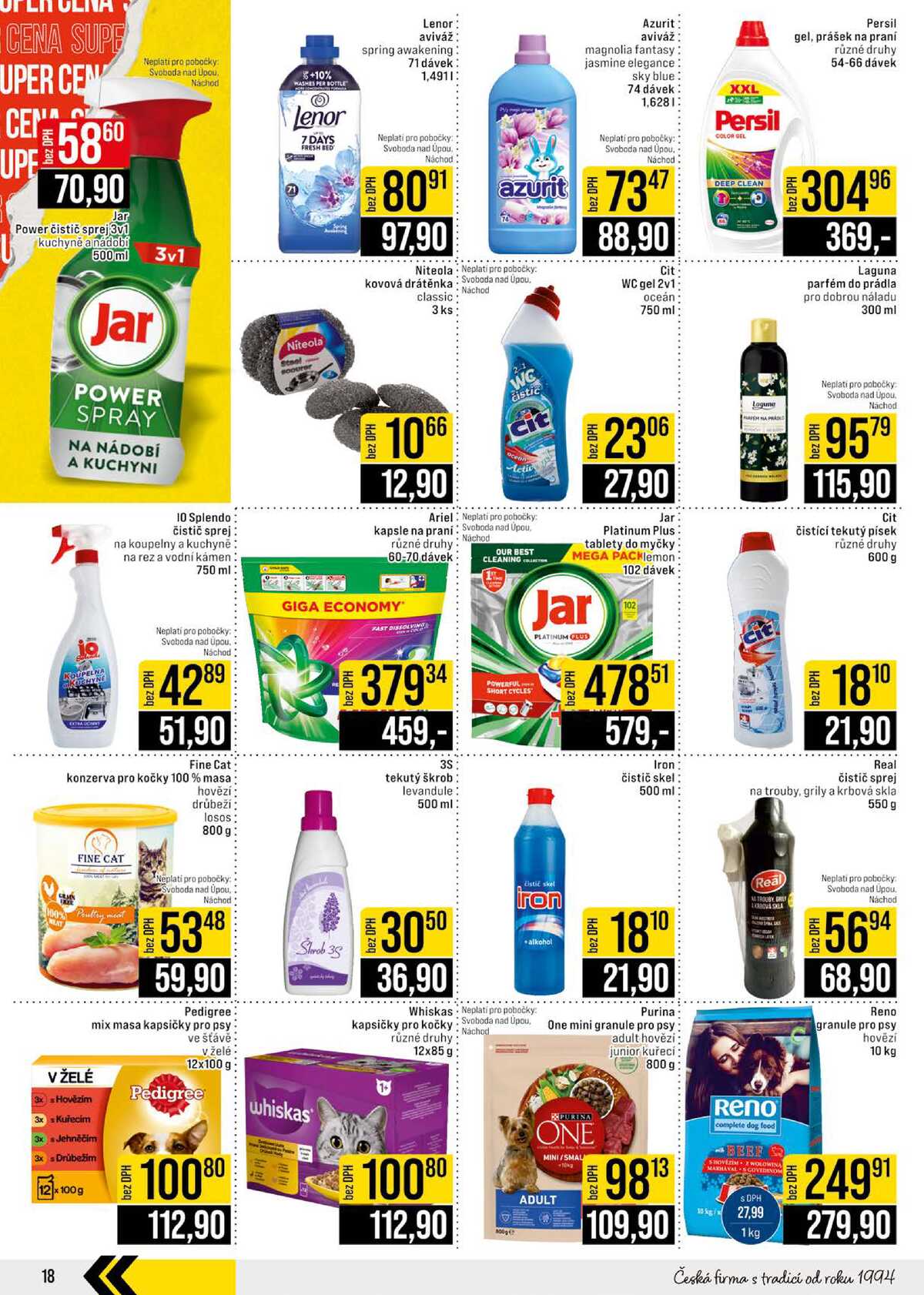 JIP Cash & Carry České Budějovice, Most, Náchod, Polička, Sušice a Svoboda nad Úpou od 1.4. do 7.4.2026 strana 18