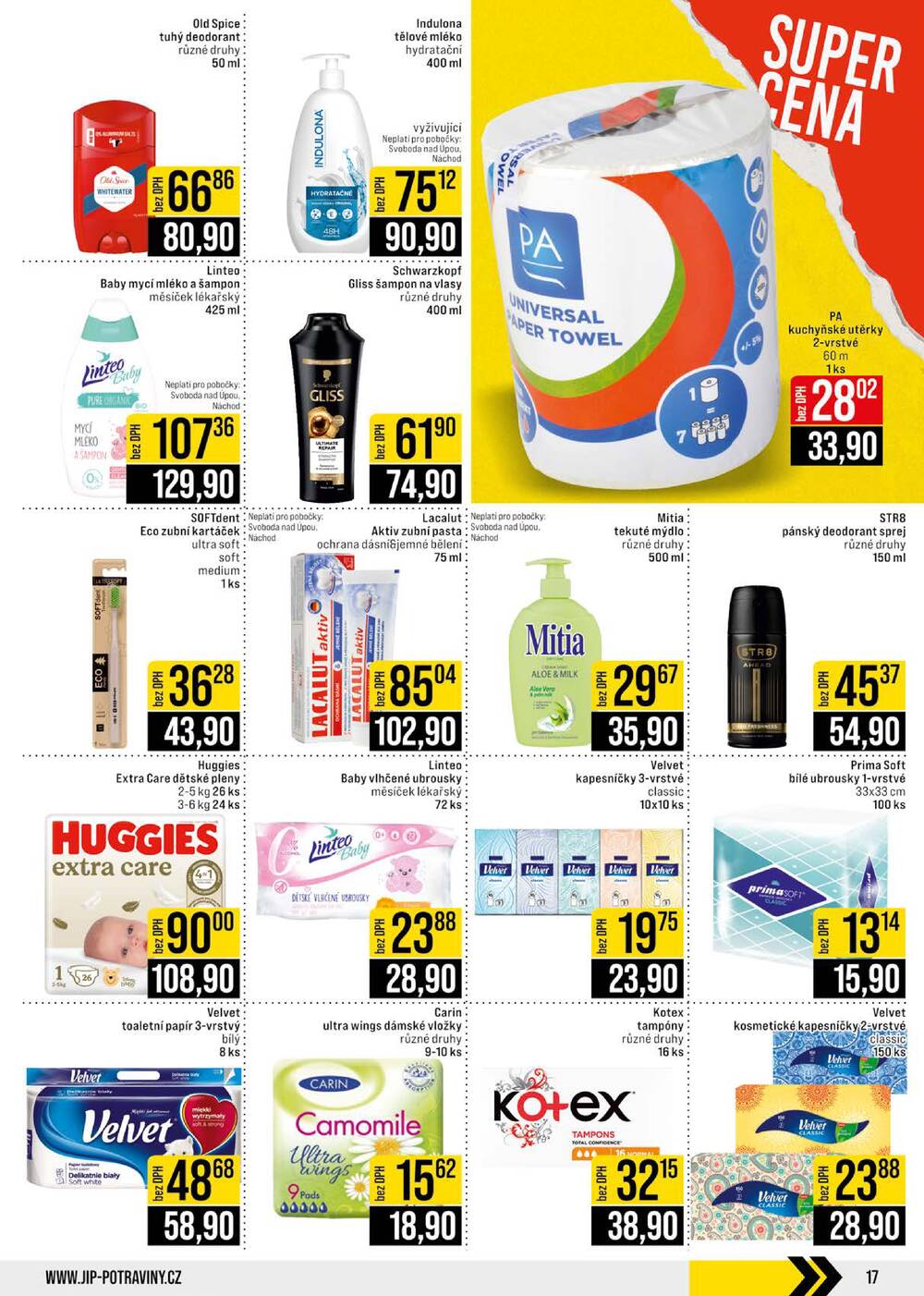 JIP Cash & Carry České Budějovice, Most, Náchod, Polička, Sušice a Svoboda nad Úpou od 1.4. do 7.4.2026