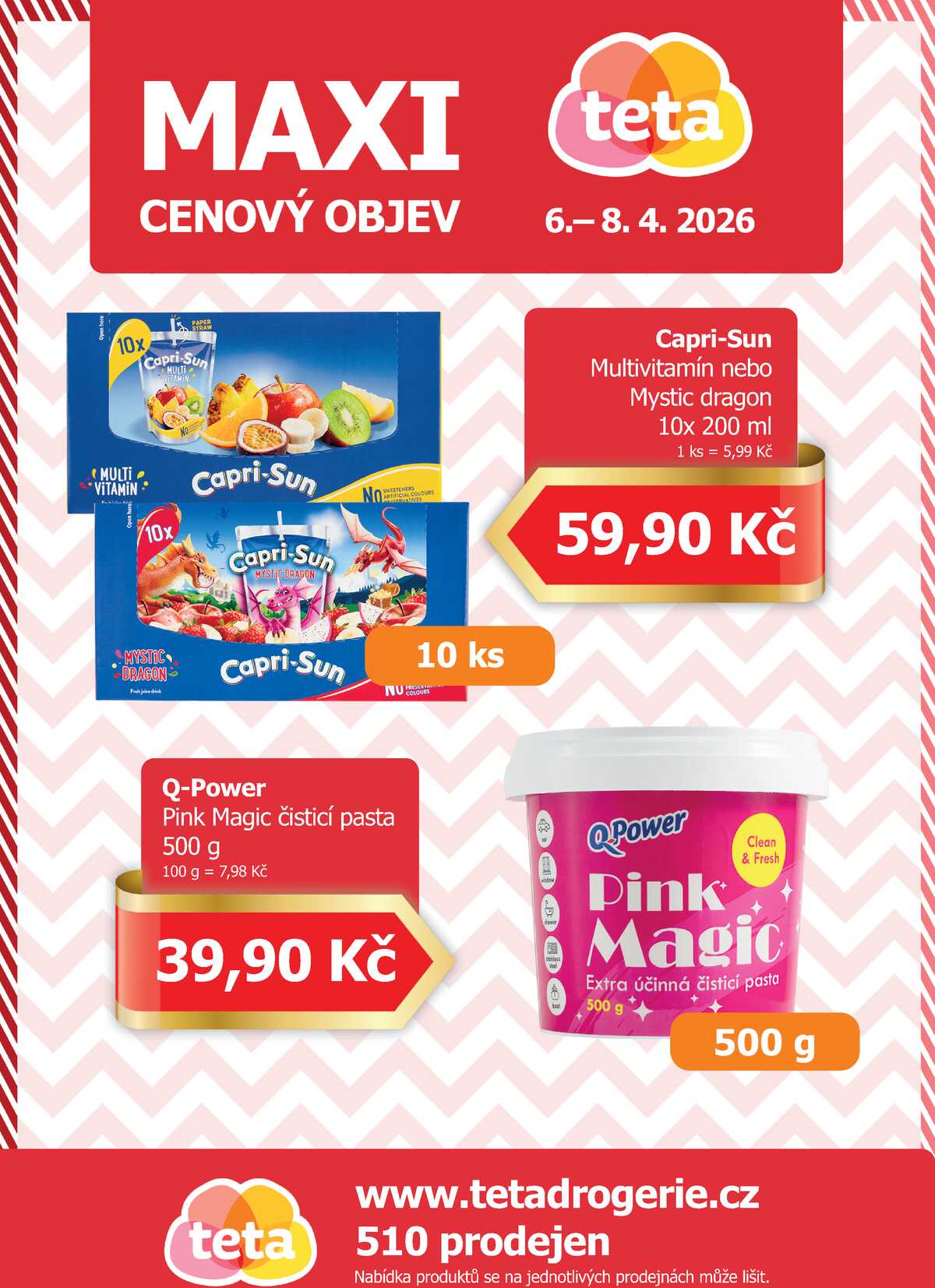 Teta drogerie Maxi cenový objev od 6.4. do 8.4.2026 strana 1