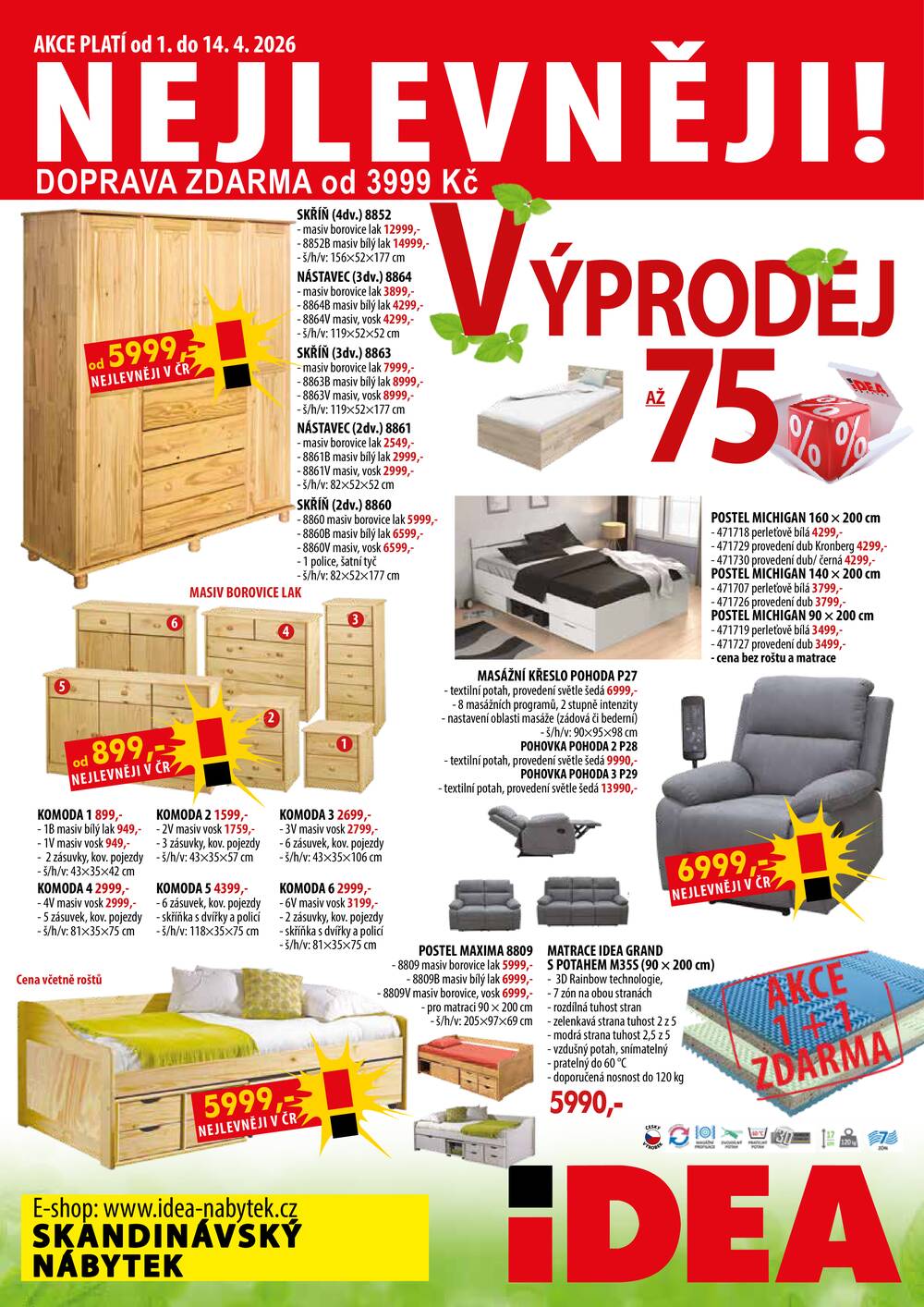 Leták IDEA nábytek - IDEA nábytek od 1.4. do 15.4.2026 - strana 1 Leták IDEA nábytek - IDEA nábytek od 1.4. do 15.4.2026 - strana 1