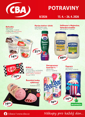 CBA potraviny od 15.4. do 26.4.2026