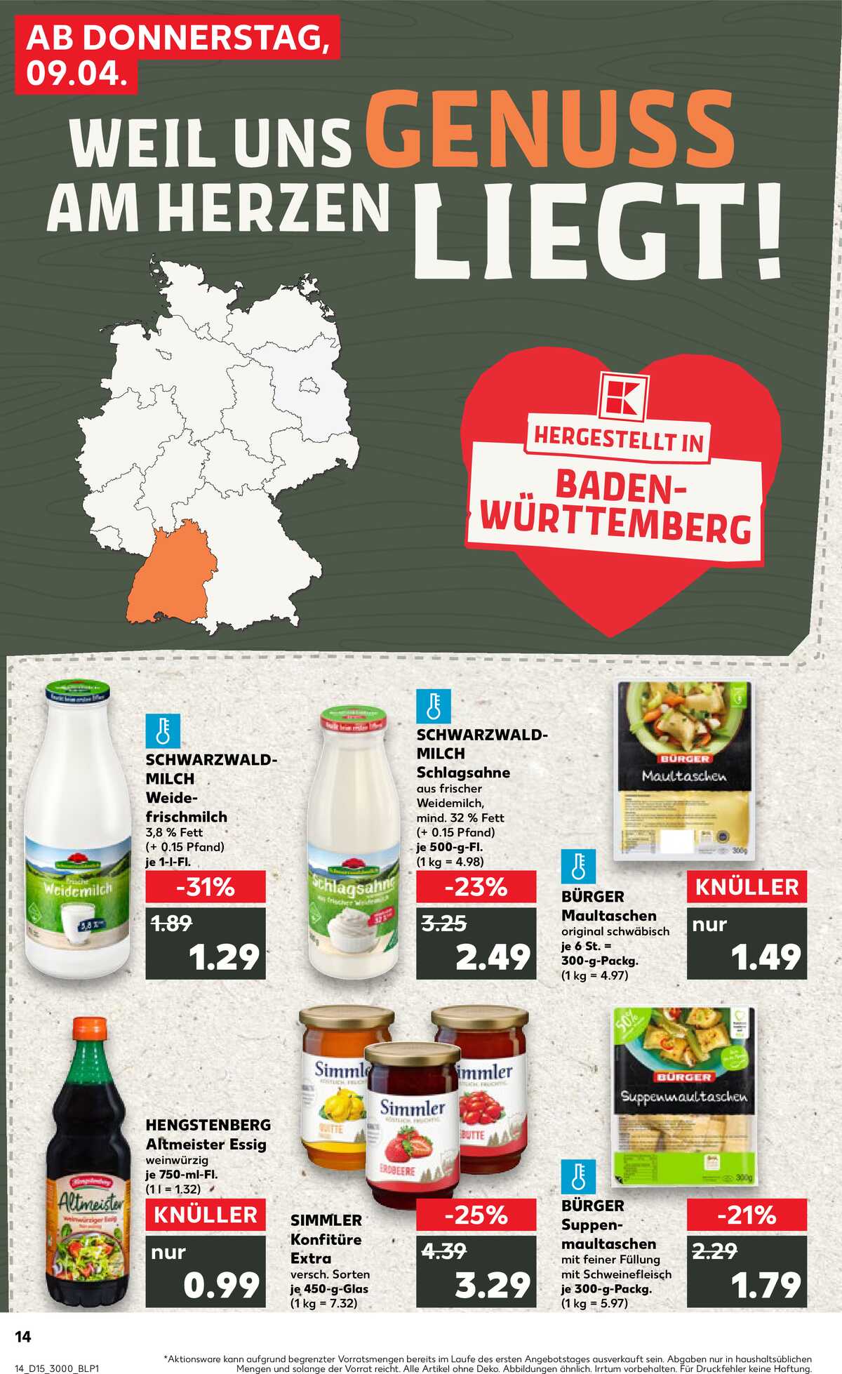 Leták Kaufland Německo 9.4.-15.4.2026 strana 14