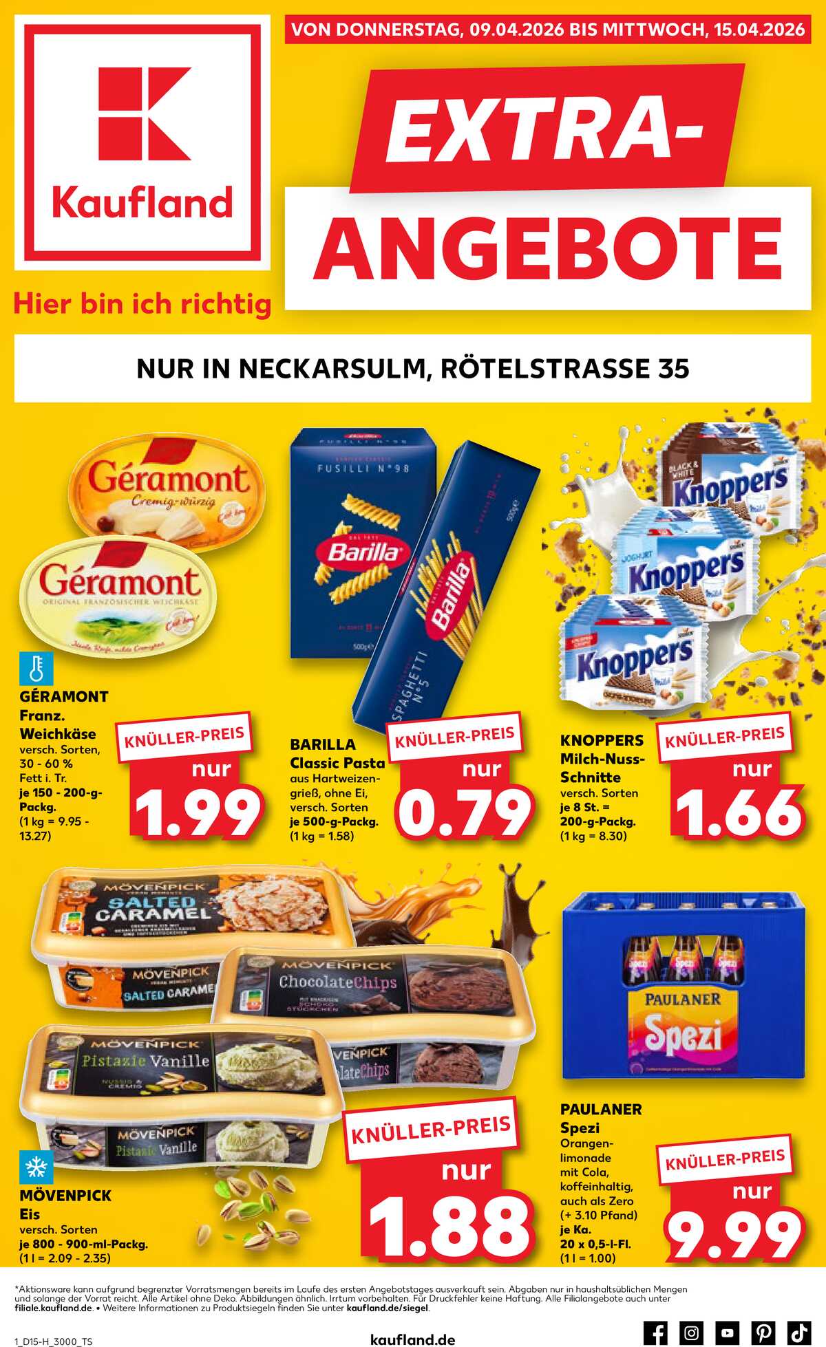 Leták Kaufland Německo 9.4.-15.4.2026 strana 1