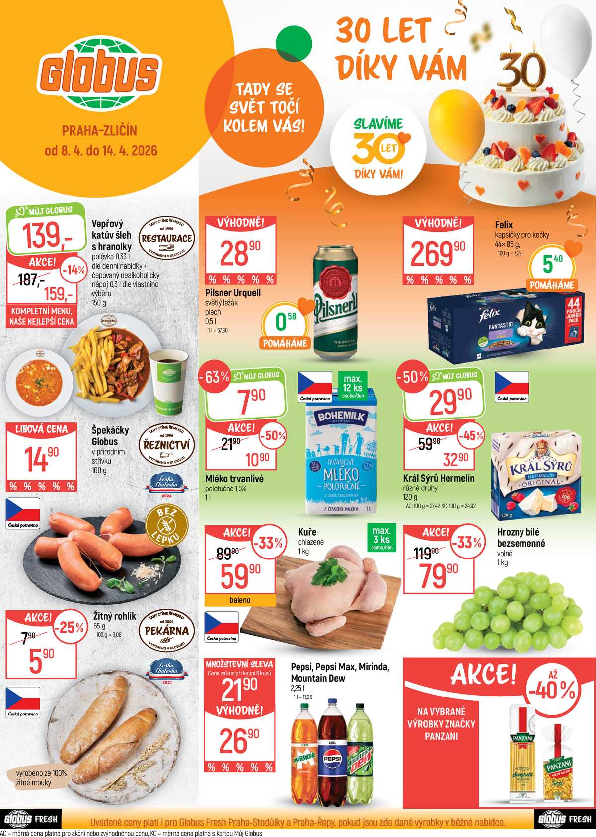 Akční leták Globus 8.4. - 14.4.2026 - Globus Praha - Zličín strana 1