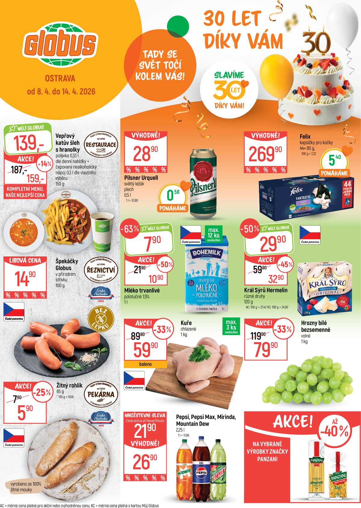 Akční leták Globus 8.4. - 14.4.2026 - Globus Ostrava strana 1