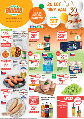 Akční leták Globus 8.4. - 14.4.2026 - Globus Praha - Štěrboholy