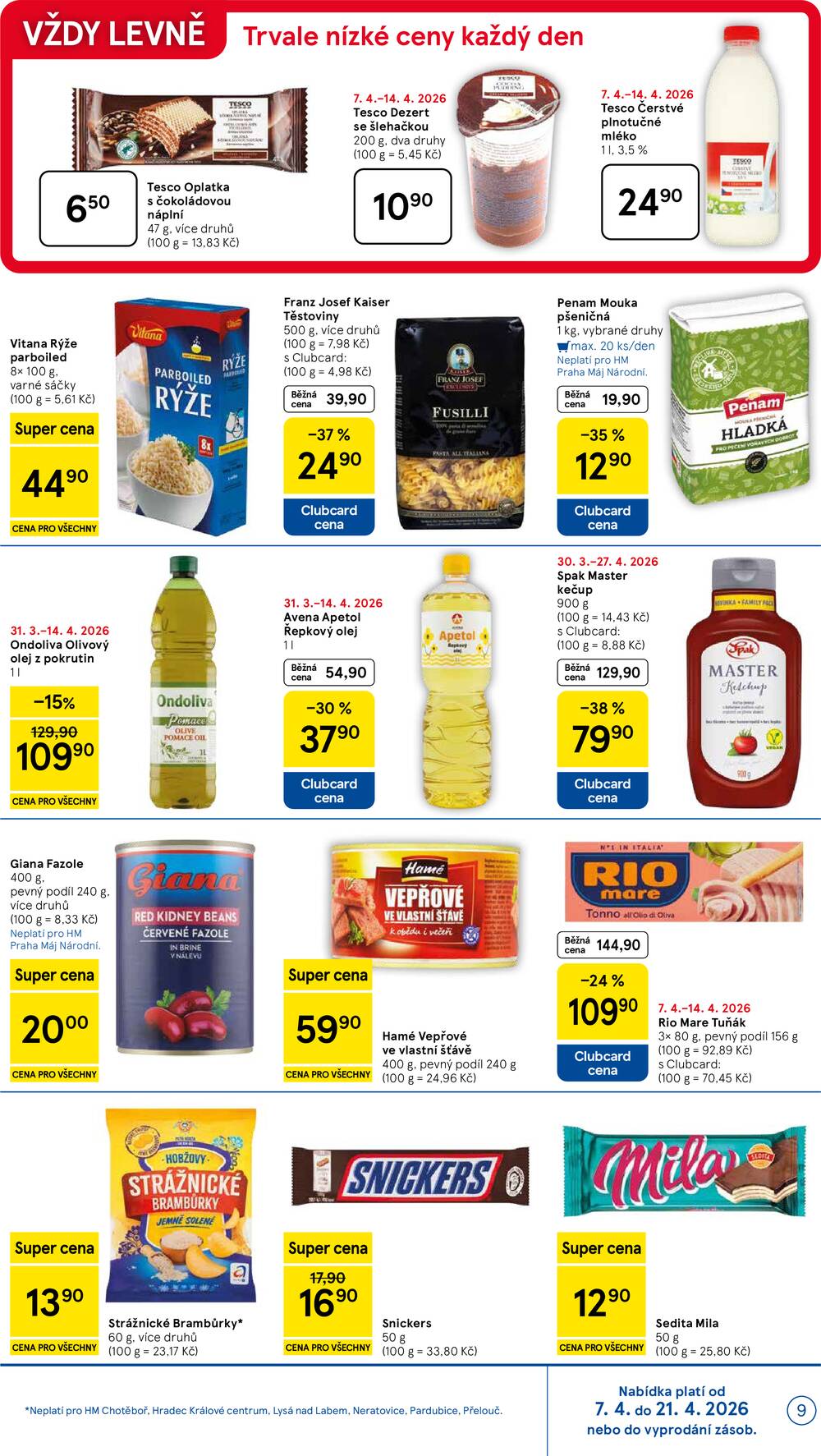 Tesco malé hypermarkety od 7.4. do 14.4.2026