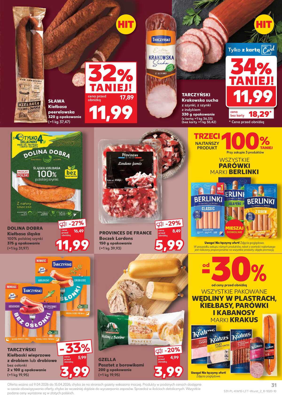 Leták Kaufland Polsko 9.4.-15.4.2026 - Noviny týdne strana 31