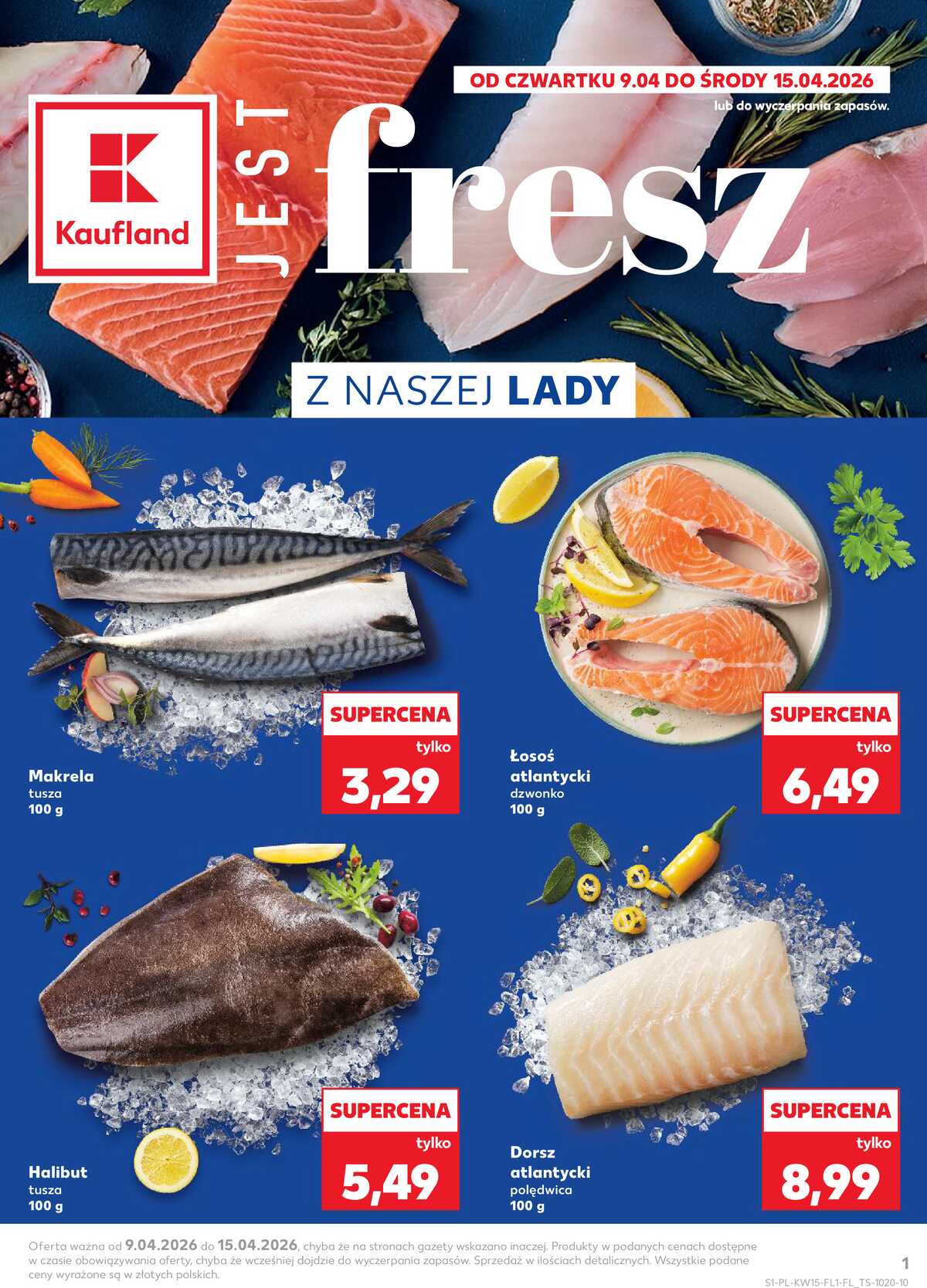 Leták Kaufland Polsko 9.4.-15.4.2026 - Ryby z našeho pultu strana 1