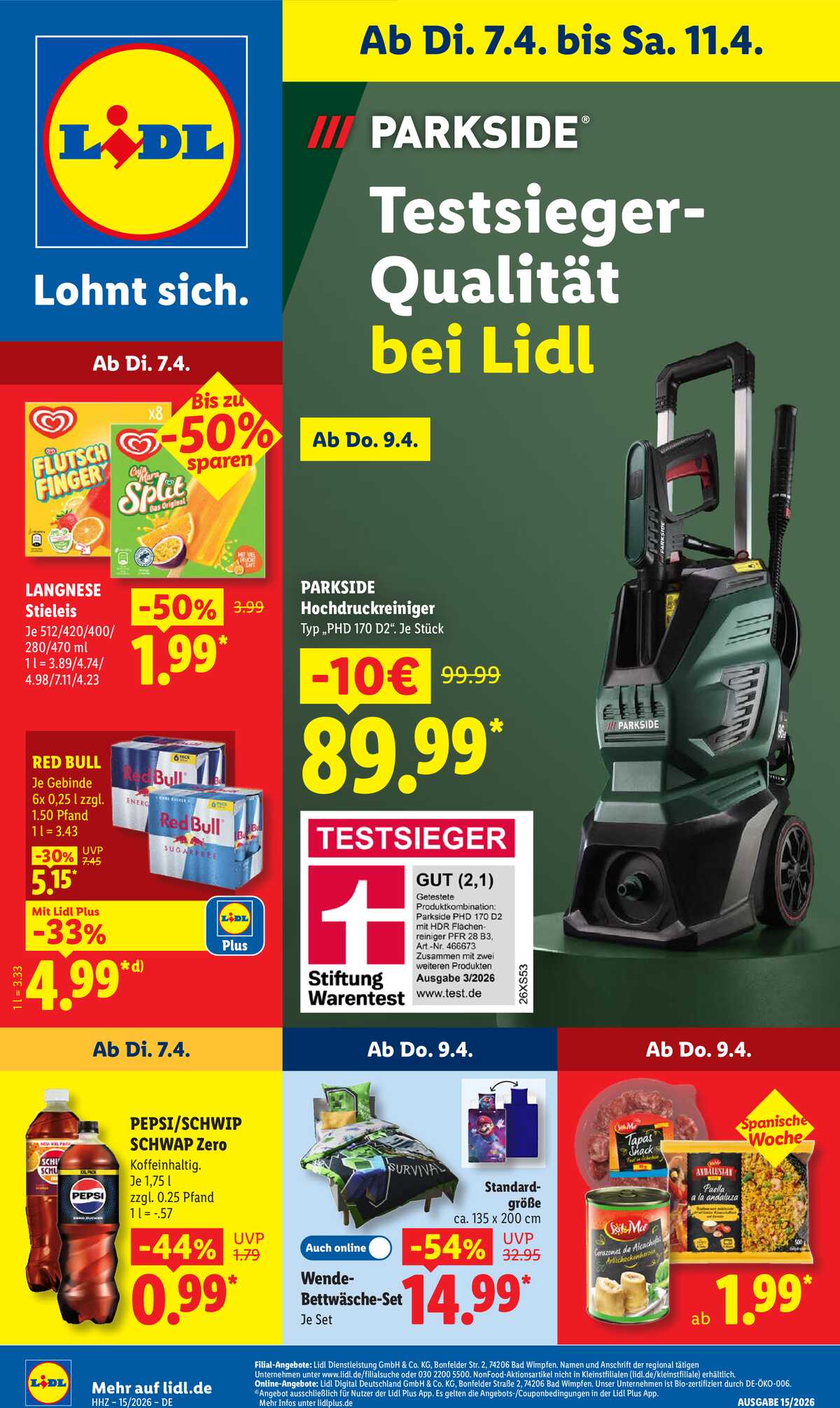 Leták Lidl Německo 7.4.-11.4.2026 strana 1