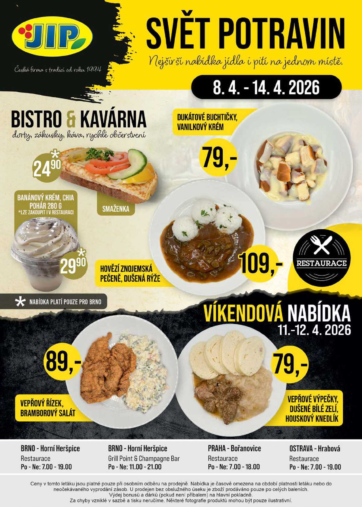 JIP Cash & Carry Brno, Praha, Ostrava, Jilemnice, Pardubice, Ostrava, Karlovy Vary, Olomouc a Zlín od 8.4. do 14.4.2026 strana 20