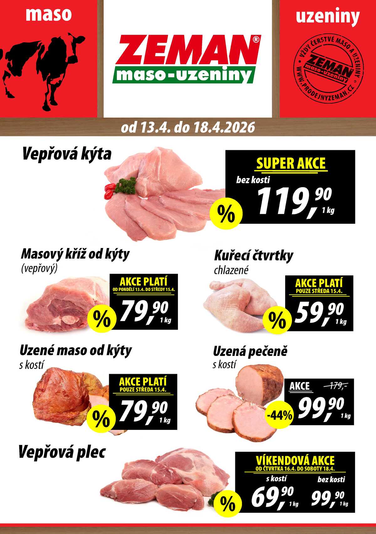 ZEMAN maso-uzeniny akční leták pro vybrané prodejny druhé skupiny od 13.4. do 18.4.2026 strana 2