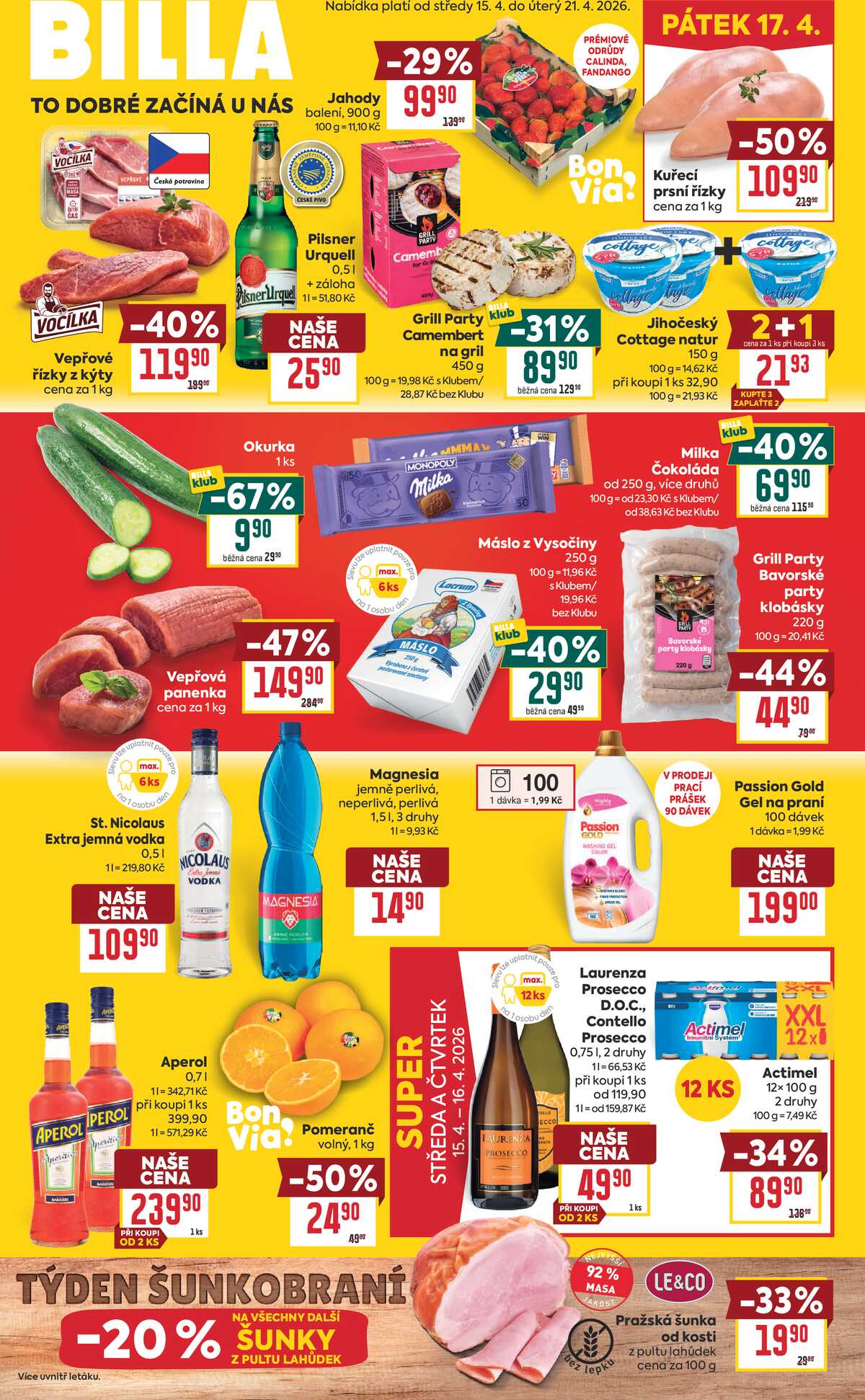 BILLA malý leták od 15.4. do 21.4.2026 strana 1