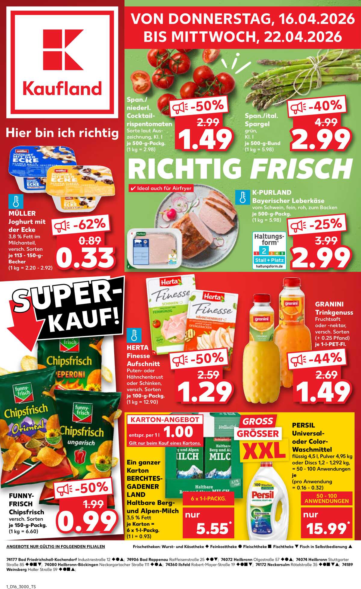 Leták Kaufland Německo 16.4.-22.4.2026 strana 1