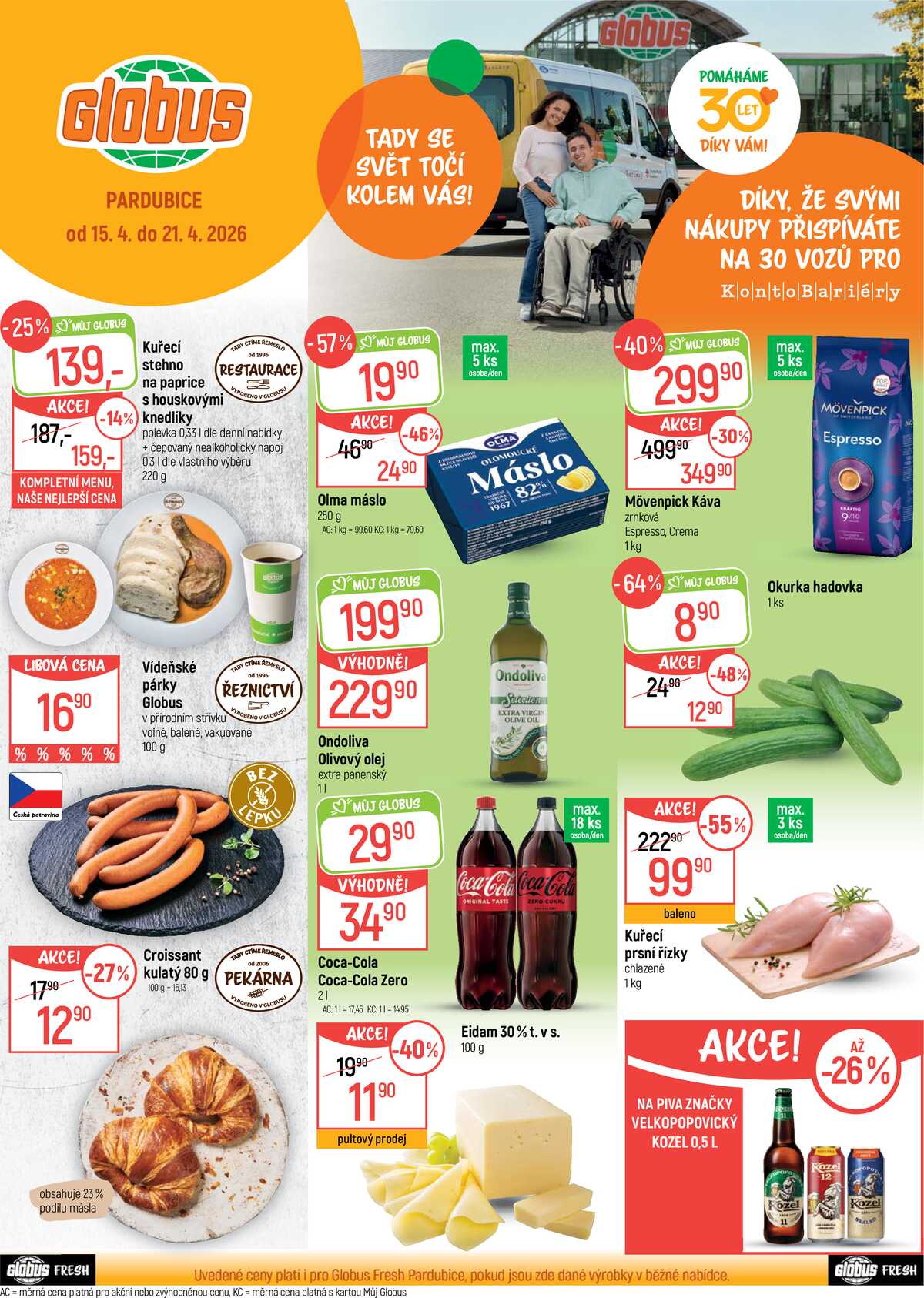 Akční leták Globus 15.4. - 21.4.2026 - Globus Pardubice strana 1