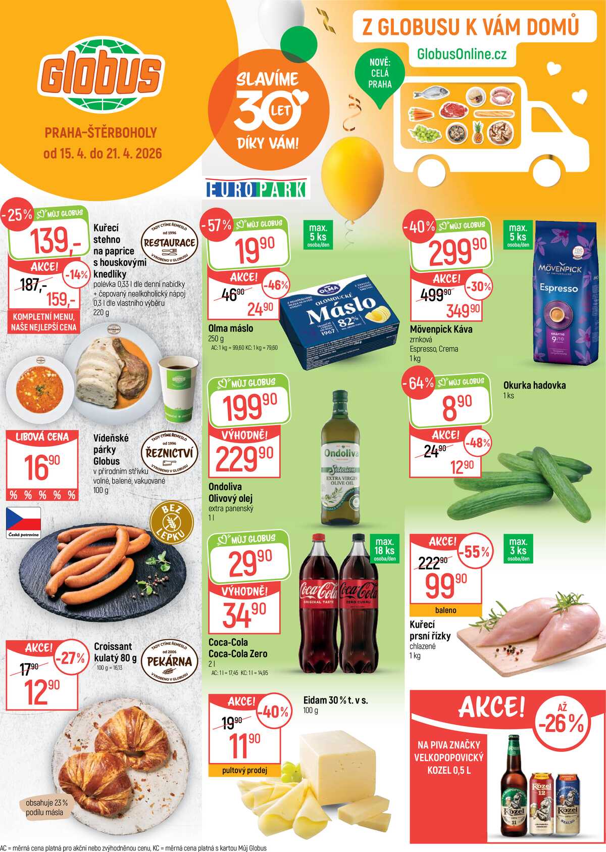 Akční leták Globus 15.4. - 21.4.2026 - Globus Praha - Štěrboholy strana 1
