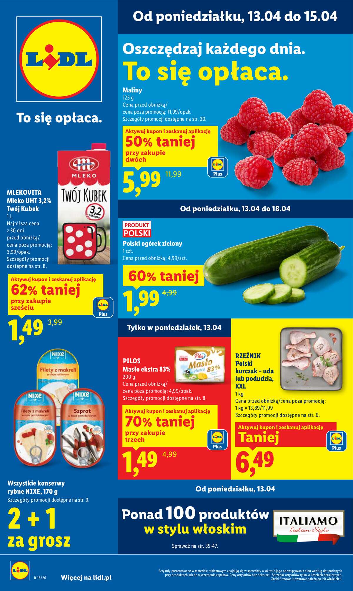 Leták Lidl Polsko 13.4.-15.4.2026 - Zpravodaj platný od 13.04 do 15.04 strana 1