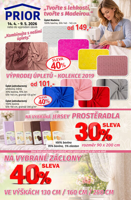 Prior Oděvy a bytový textil do 9.5.