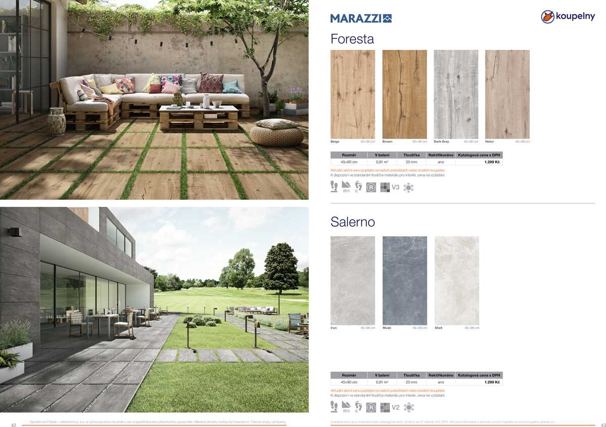 Koupelny Ptáček katalog venkovní dlažby strana 22