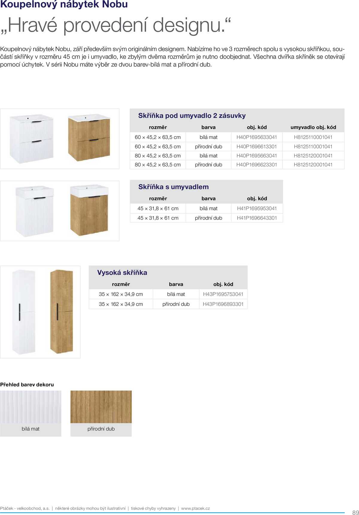 Koupelny Ptáček katalog koupelnový nábytek strana 89