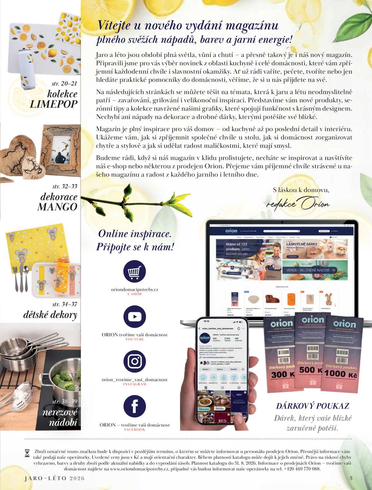 Orion Magazín Jaro/Léto 2026 strana 3
