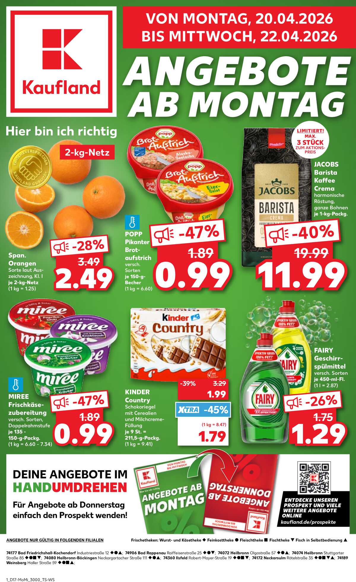 Leták Kaufland Německo 20.4.-22.4.2026 strana 1