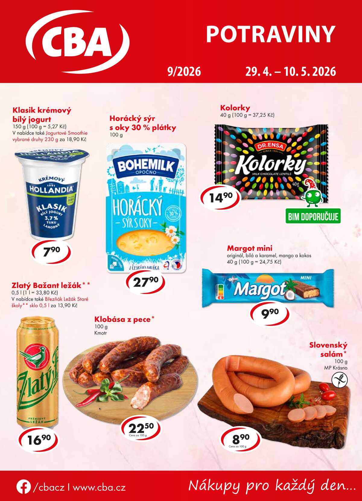 CBA potraviny od 29.4. do 10.5.2026 strana 1