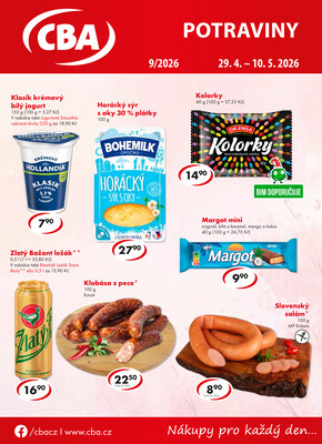 CBA potraviny od 29.4. do 10.5.2026