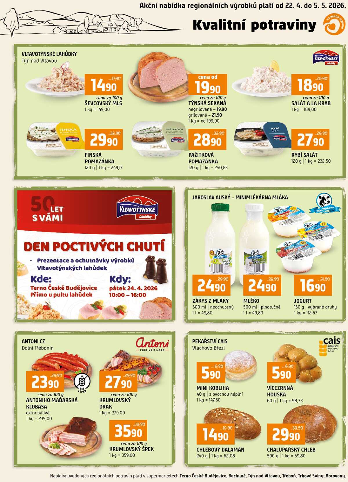 Terno České Budějovice, Třeboň, Trhové sviny, Bechyně, Týn nad Vltavou od 22.4. do 28.4.2026 strana 16