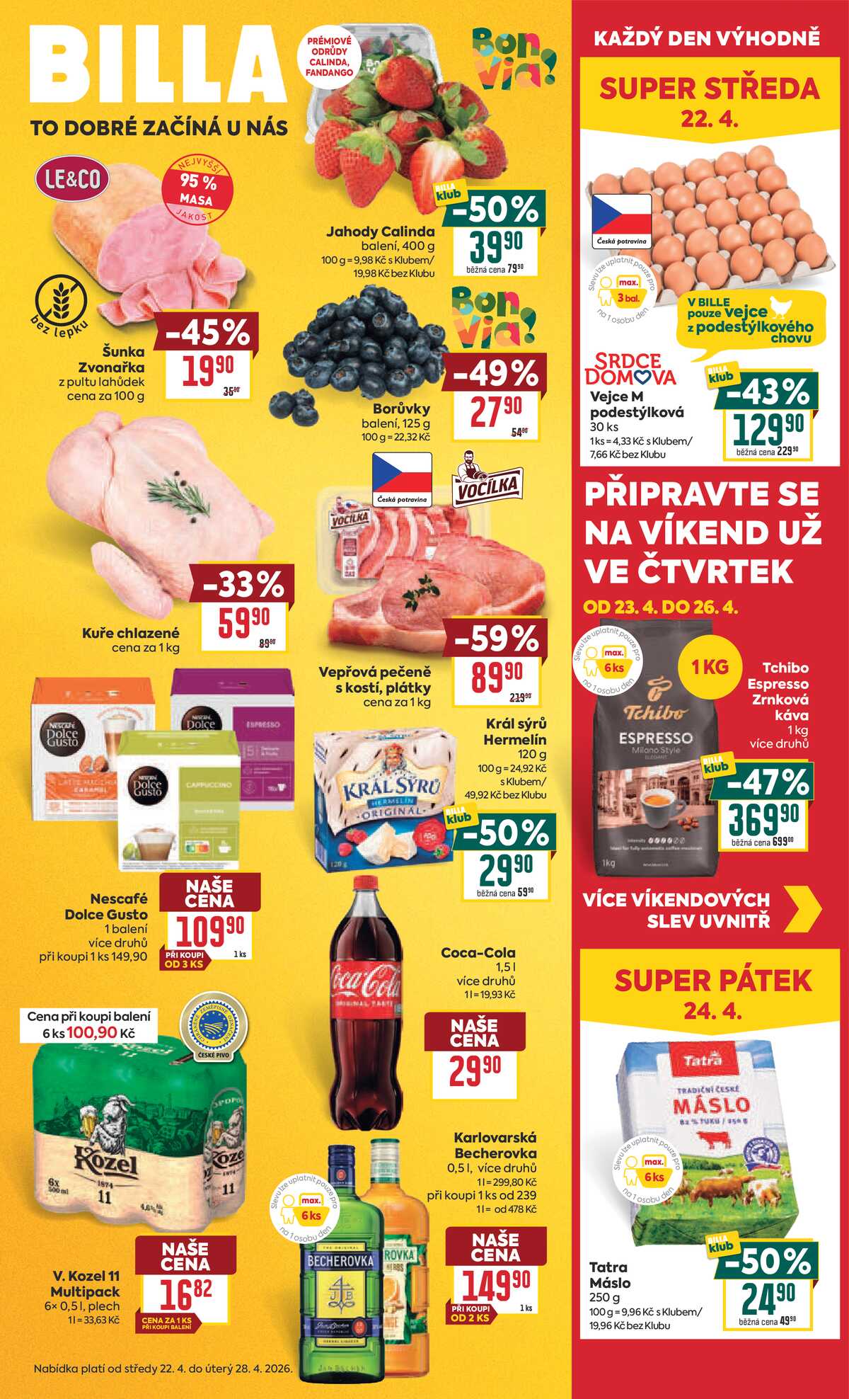 BILLA malý leták od 22.4. do 28.4.2026 strana 1
