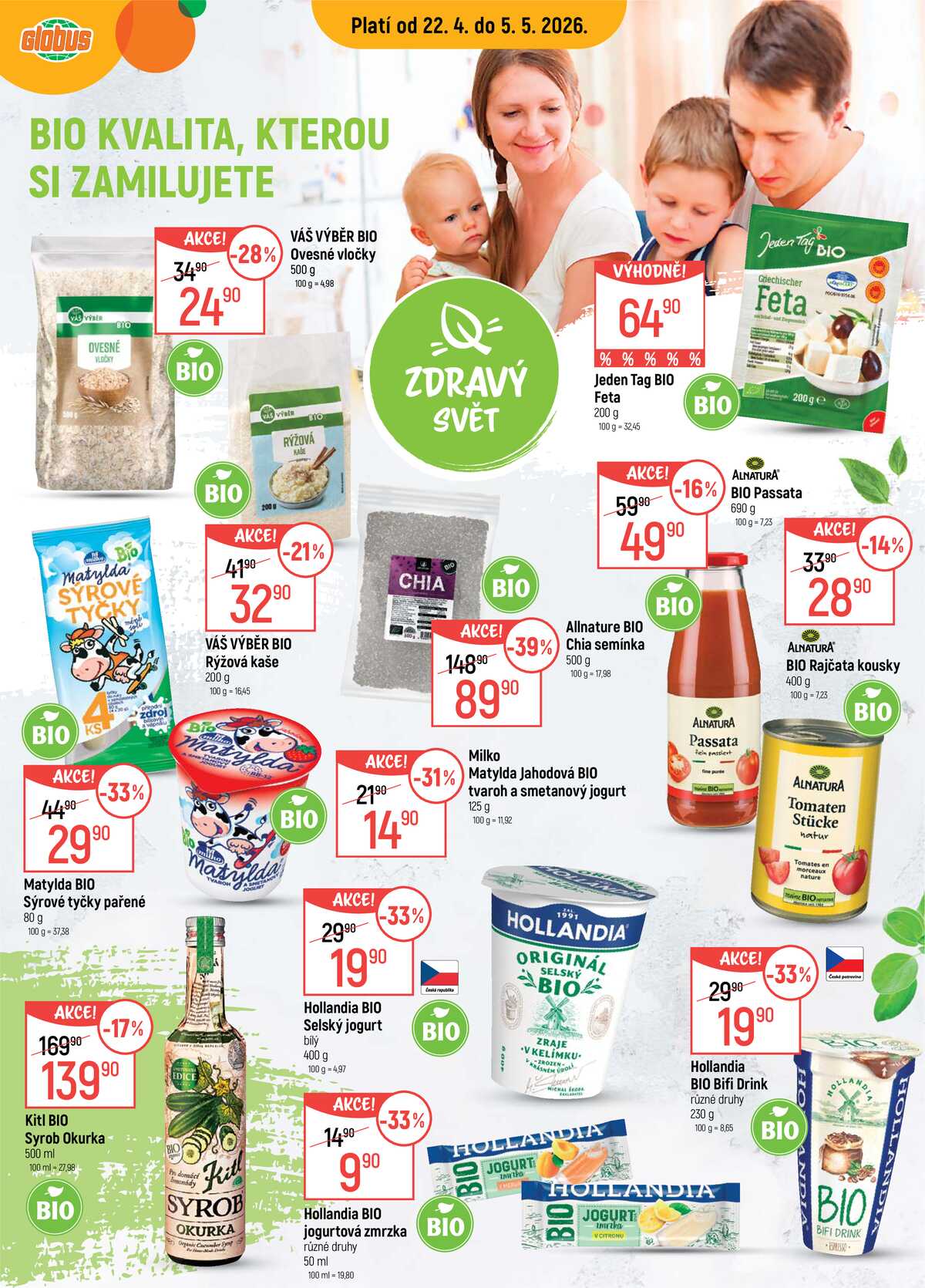 Akční leták Globus 22.4. - 5.5.2026 - Globus Praha - Centrum Černý Most strana 1