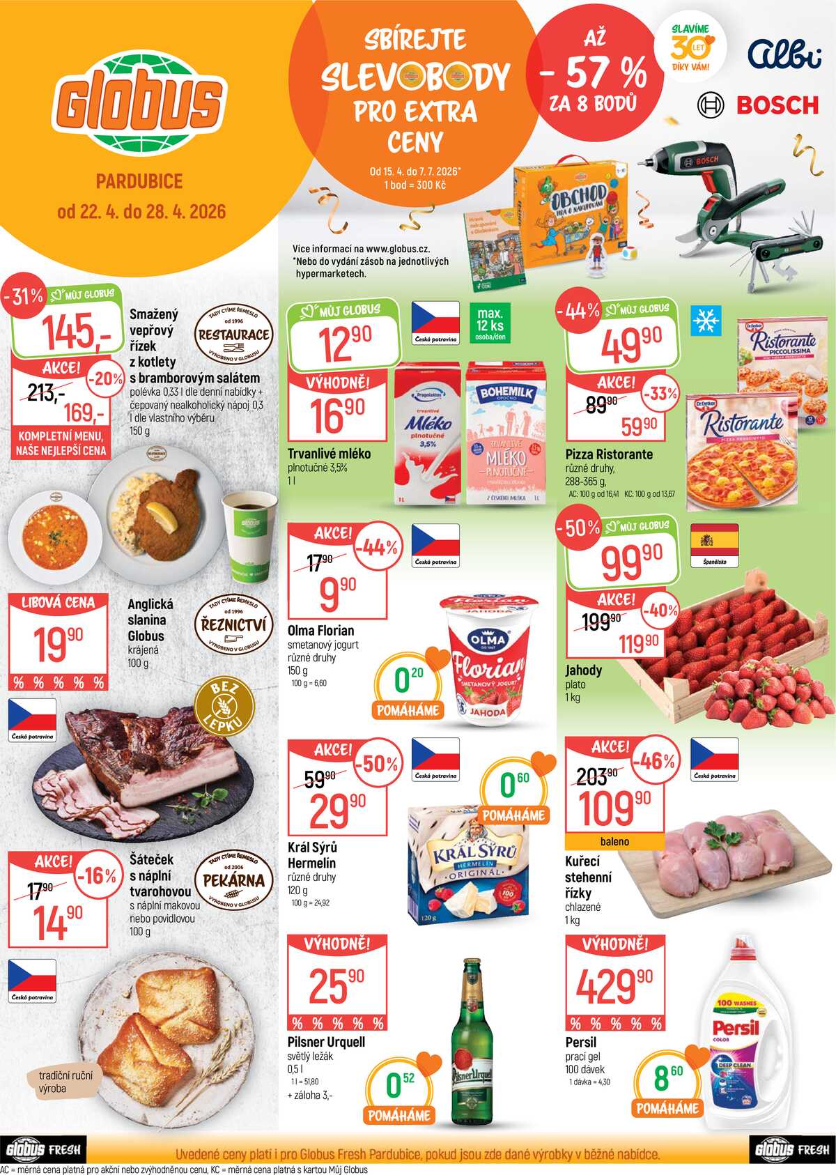 Akční leták Globus 22.4. - 28.4.2026 - Globus Pardubice strana 1