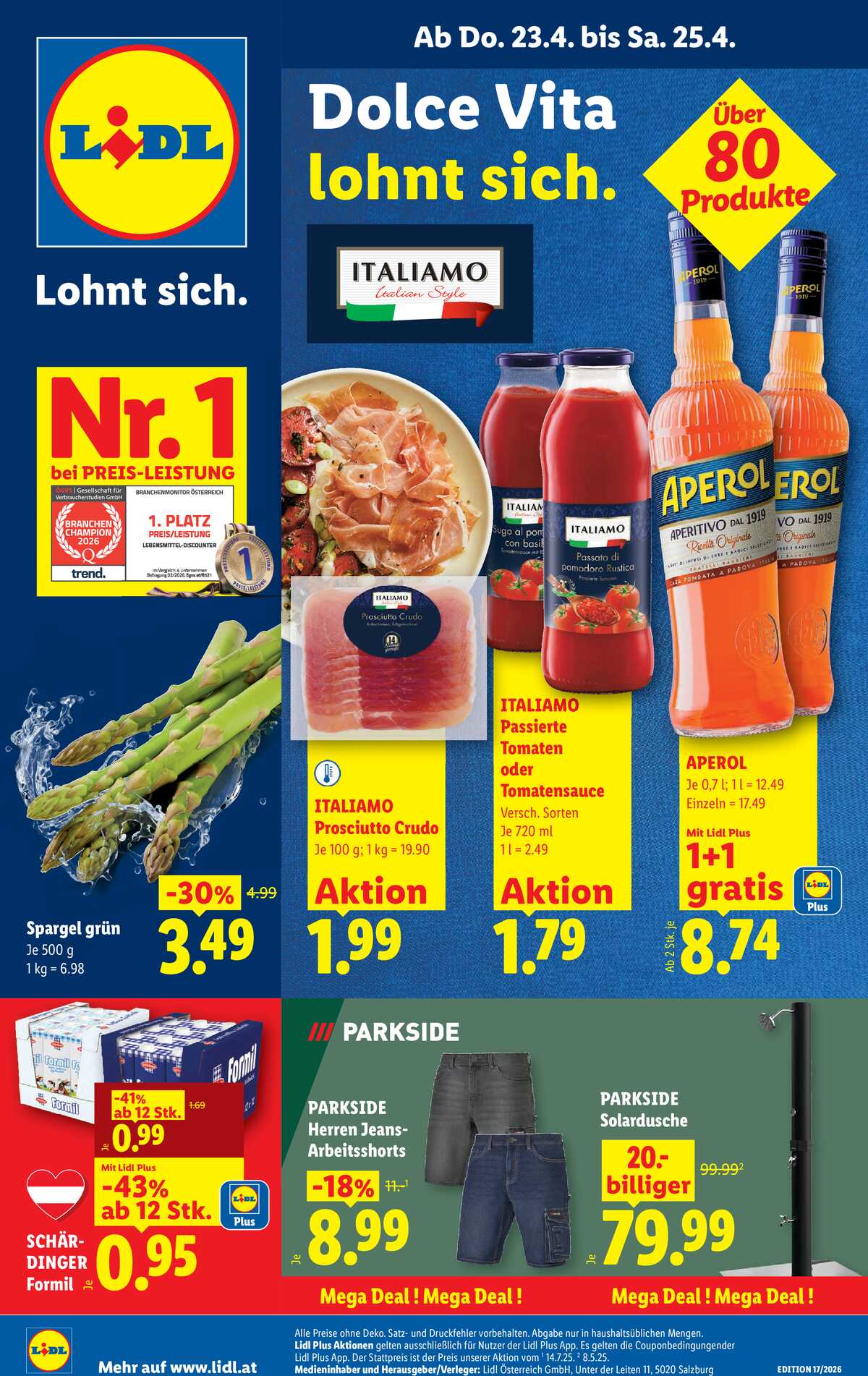 Leták Lidl Rakousko 23.4.-29.4.2026 strana 1