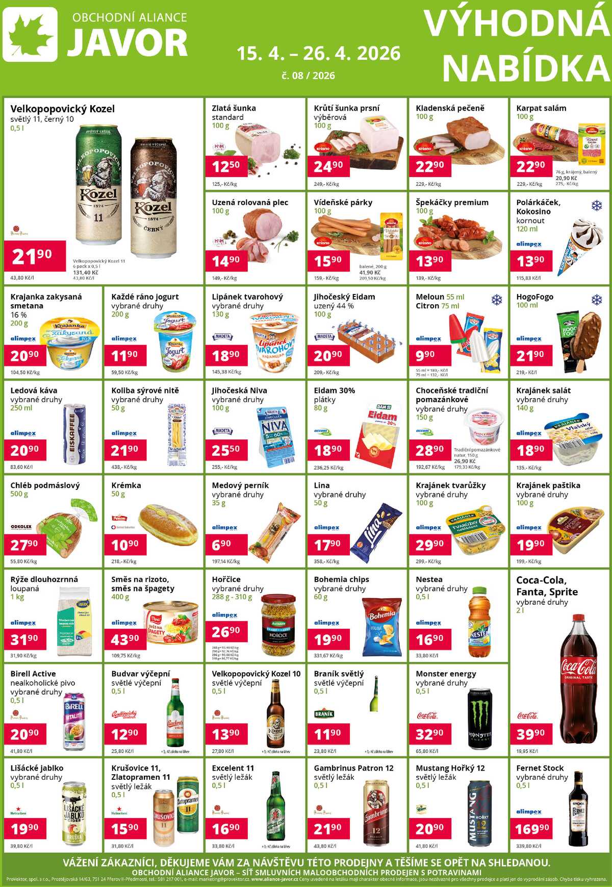 Obchodní aliance Javor do 26.4. strana 1