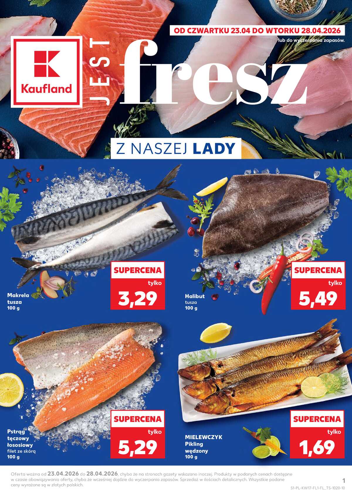 Leták Kaufland Polsko 23.4.-28.4.2026 - Ryby z našeho pultu strana 1