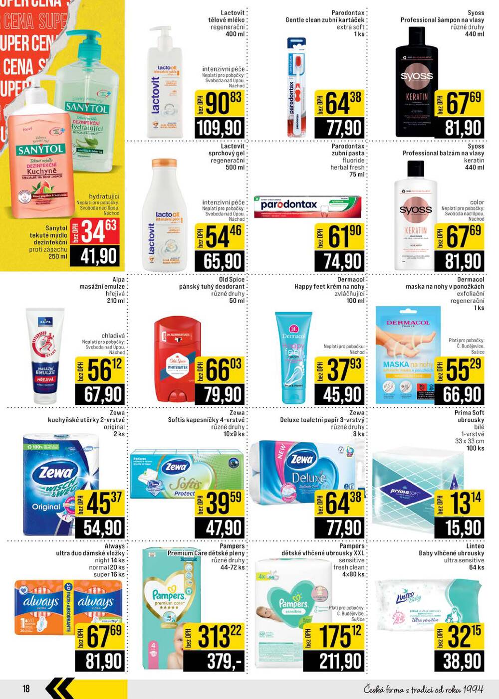 JIP Cash & Carry České Budějovice, Most, Náchod, Polička, Sušice a Svoboda nad Úpou od 22.4. do 28.4.2026