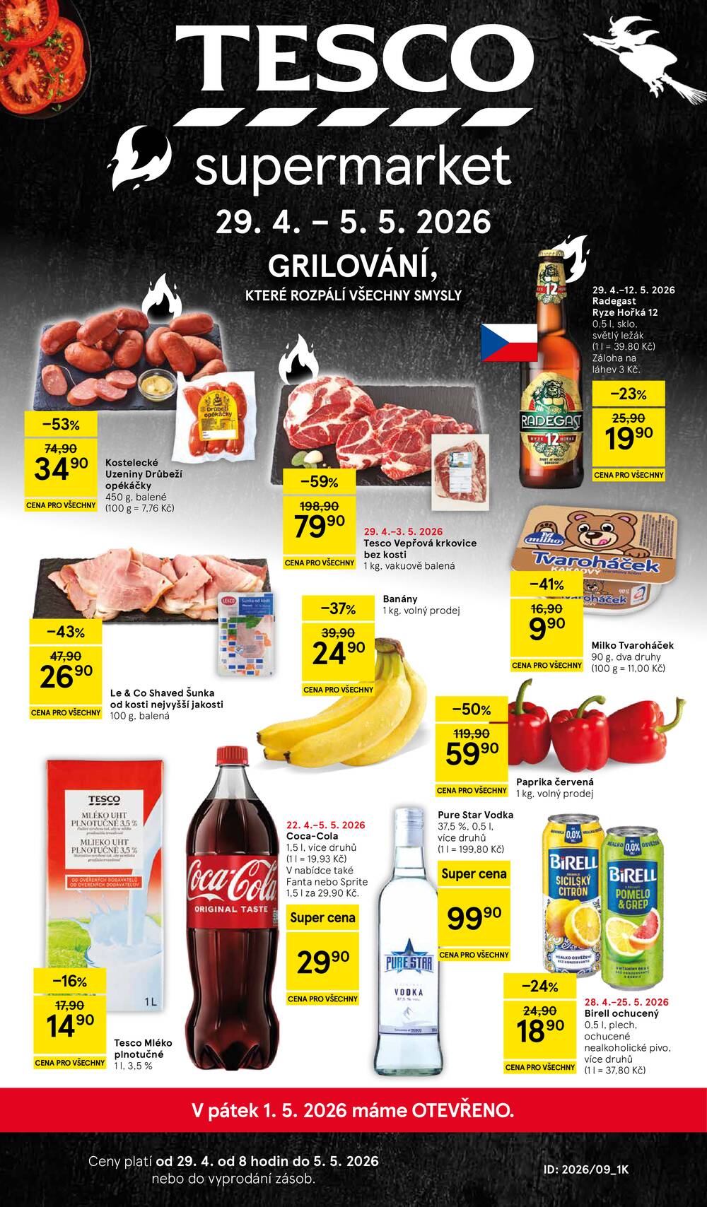 Tesco supermarkety od 29.4. do 5.5.2026